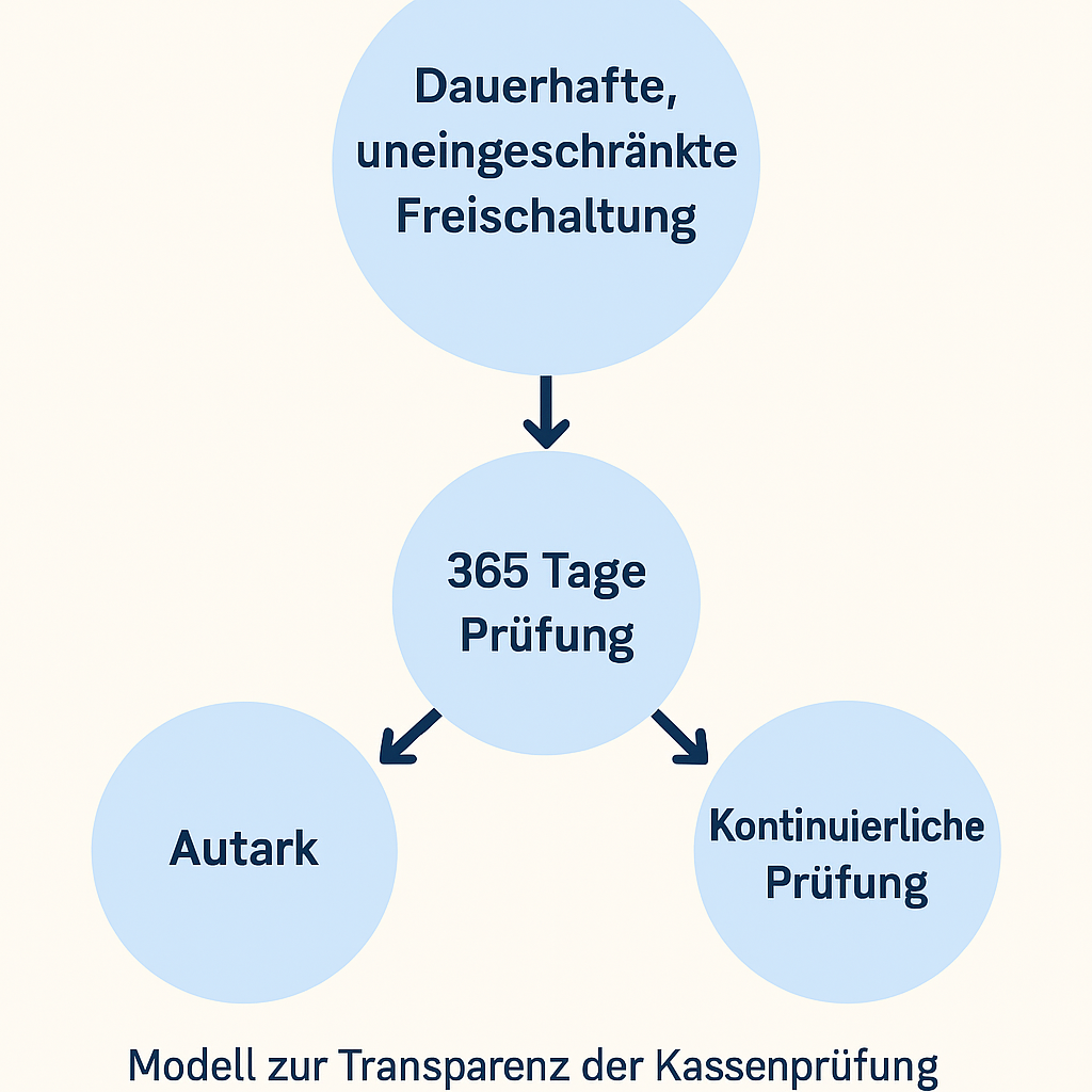 Grafik des Prüfmodells – Kassenprüfung Bundesverband